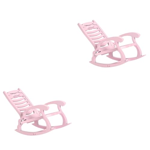 TOYANDONA 2St Pocket Beach Schaukelstuhl Strandstuhl Kinder Sicherheit Mini-Stuhl-Modell Mini-Stuhl-Spielzeug Miniatur-Stuhlfigur aus Holz Miniatur-Schaukelstuhl-Ornament hölzern schmücken von TOYANDONA
