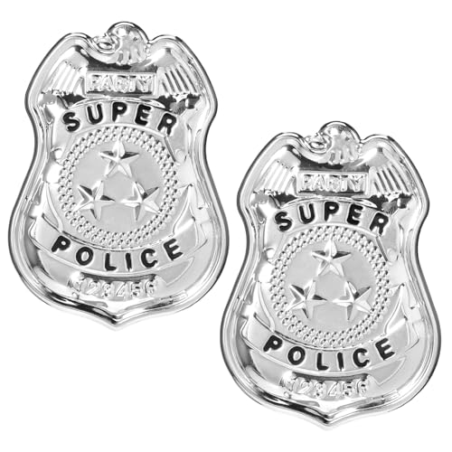 TOYANDONA 2St Polizeiabzeichen Cosplay- -Abzeichen-Pin Halloween-Party-Abzeichen Halloween mitgebsel Halloween oblaten cosplays Partybrosche Prop tragbarer Abzeichenstift Eisen Silver von TOYANDONA