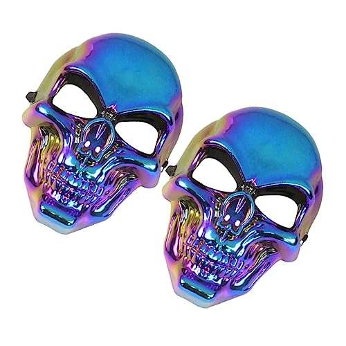 TOYANDONA 2St Schädelmaske leuchtende Totenkopfmasken Halloween-Kostüme für halloween masken halloweenmaske Partymaske Kostümparty-Totenkopfmaske plattierte Totenkopfmaske pp Colorful TOYANDONA 2St Schädelmaske leuchtende Totenkopfmasken Halloween-Kostüme für halloween masken halloweenmaske Partymaske Kostümparty-Totenkopfmaske plattierte Totenkopfmaske pp Colorful von TOYANDONA