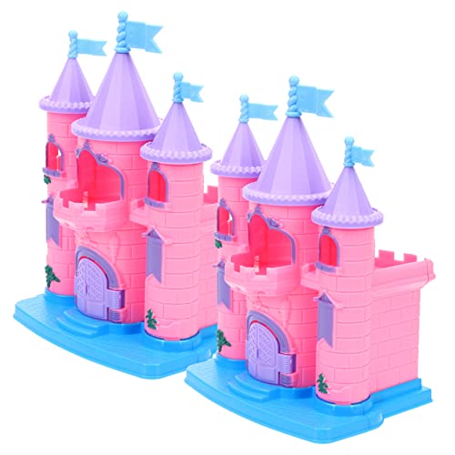 TOYANDONA 2St Schlossverzierung Kinder tun so, als würden sie Burgen Spielen Monddekorationen Modelle Spielzeug Landschaft Schloss winziges Hausdekor Junge Suite Baby schmücken vorgeben von TOYANDONA