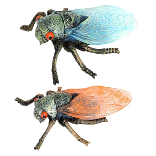 TOYANDONA 2St Simulation von Insektenfiguren Animal Toys Tier Kinderpädagogisches kleine Insektenstatue Tierfiguren Zikaden Zikaden-Modell Plastik von TOYANDONA