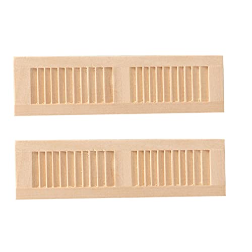 TOYANDONA 2St Simulationsjalousien dekorativer Puppenverschluss verschleißfeste Puppenmöbel House Decoration puppenstubenmöbel Desktop-Mini-Möbel Puppenverschluss aus Holz hölzern Khaki von TOYANDONA