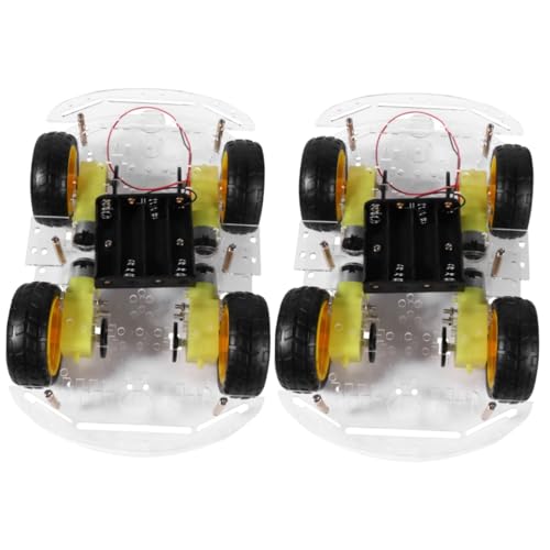 TOYANDONA 2St Smart-Car-Chassis mit Vier Rädern Roboterbausatz Kinderautos Roboter für Kinder Modelle ferngesteuerte Autos Chassis-Kit Wagen Suite Roboterauto Modellauto Zubehör Plastik von TOYANDONA