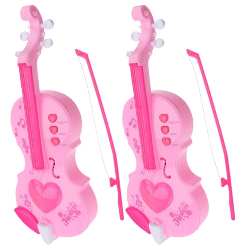 TOYANDONA 2st Musikinstrument Spielzeug Kindergeige Musikspielzeug Mini-Spielzeug Violine Musikspielzeug Kinderinstrument Geige Für Kinder Plastik Kleinkind Gitarre Miniatur von TOYANDONA