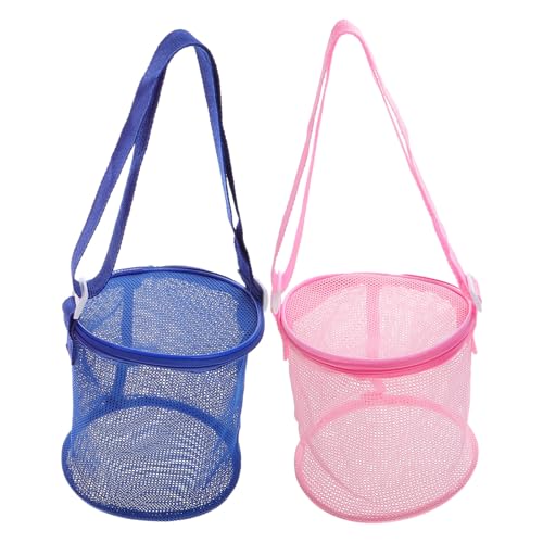 TOYANDONA 2St Strandtasche für Kosmetiktasche schminktasche Kleiner Spielzeugbus Sandburg kinderspielzeug sandspielzeug Faltbare Netz-Strandtasche Strandtasche aus Mesh von TOYANDONA