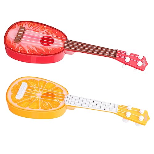 TOYANDONA 2St Ukulele kinderinstrumente musikinstrumente Ukelele for Beginner Spiele Gitarreninstrumente aus Kunststoff Gitarrenmodell aus Kunststoff Plastik rot von TOYANDONA