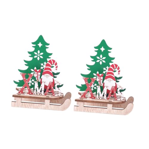 TOYANDONA 2st Weihnachtsschmuck Weihnachten Holzpuzzle Regaldekor 3D-Puzzle Weihnachtsschlitten Dekoration Holzpuzzle Für Kinder Mini-dekor Weihnachtsutensilien Ältere Hölzern Haushalt von TOYANDONA