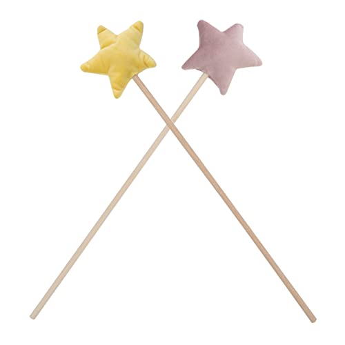 TOYANDONA 2St Zauberstab Fairy Wand für Augenfang maerche Sternenform zauberw Meerjungfrau- Feenstock multifunktionale Feenstäbe Fee Zauberstäbe für Mädchen Holz von TOYANDONA