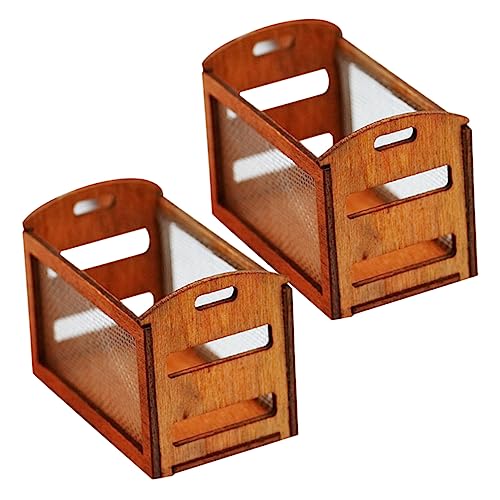 TOYANDONA 2St Zubehör für Puppenhausmodelle Puppenhausmöbel Miniatur Puppenbett Weidenkorb Puppenmöbel holzdeko holzkörbe Dollhouse Furniture Puppenhauszubehör Mini-Hausornamente Korb-Modell von TOYANDONA