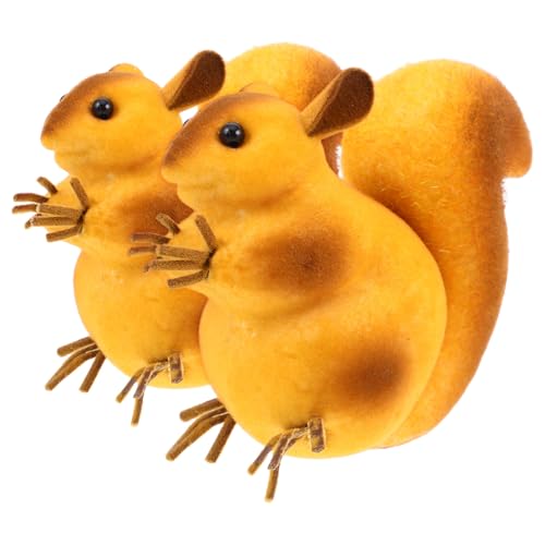 TOYANDONA 2St kleines Eichhörnchen-Modell kleine Spieße Eichhörnchen aus komprimiertem Schaumstoff Realistische Tierfiguren Lebensechte Tiermodelle gefälschtes Eichhörnchen-Modell von TOYANDONA