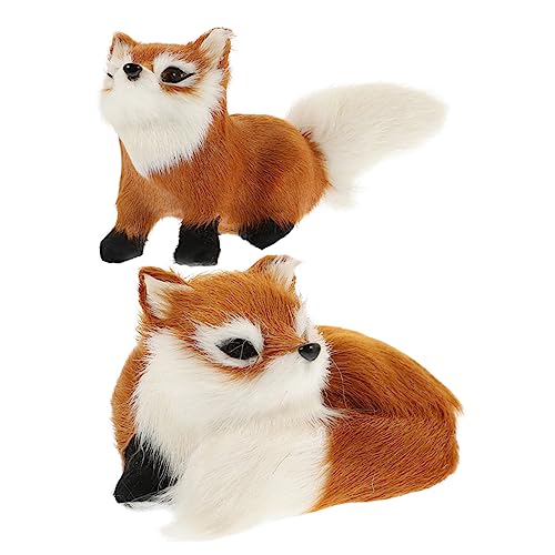 TOYANDONA 2St simulierter Fuchs Quietscher für Hundespielzeug Hundesachen Seil für Hundespielzeug Bausätze Kuscheltier tierische bescherung Simulation Tiermodell Plüschpuppe Baumwolle von TOYANDONA