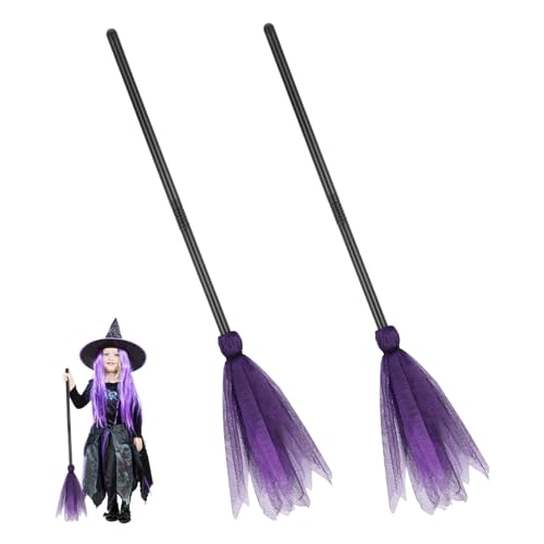 TOYANDONA 2Stücke Halloween Hexenbesen Kostüm Requisiten für Cosplay Maskerade Langlebiges Zubehör für Halloween Feiern und Hexen für Erwachsene von TOYANDONA