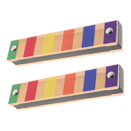 TOYANDONA 2Stücke Holzmundharmonika Doppelreihen Musikinstrument für Anfänger als für Kleine Musikliebhaber Sicher und Lehrreich Farben Erhältlich von TOYANDONA