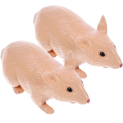 TOYANDONA 2 Stück Realistische Mäuse Spielzeug für Kinder Elastische Wiederverwendbare Party Streichspielzeuge Lebensechte Kunststoff Mausmodelle für Halloween und Kognitives Spielzeug von TOYANDONA
