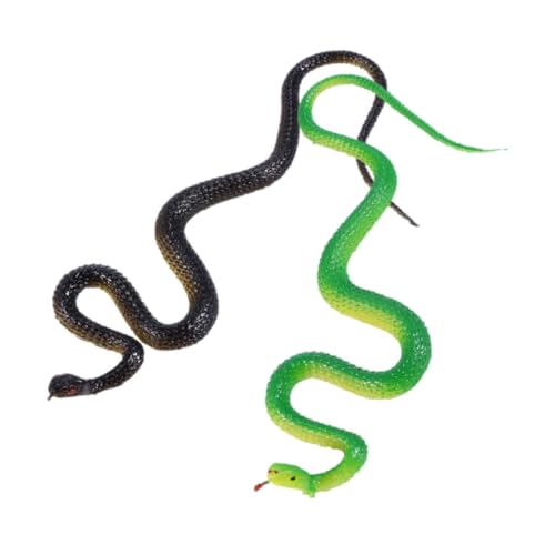 TOYANDONA 2Stücke Realistische Schlangenfigur aus Weichem Material Lebensechte Schlangendekoration für Streiche Garten und Partys Kleiner Schwarzer und Schlange von TOYANDONA