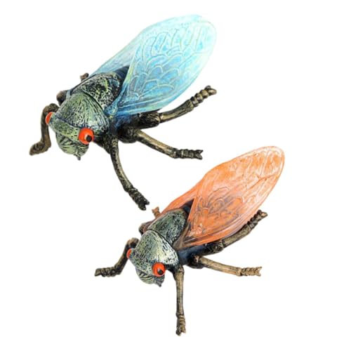 TOYANDONA 2Stücke Realistische Zikadenmodelle aus Robustem Lebensechte Insektenfiguren für Lernspielzeug und Deko im Kinderzimmer Schlafzimmer oder Garten von TOYANDONA