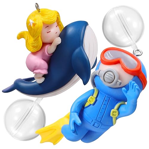 TOYANDONA 2Stücke Schwimmendes Taucher Ornament für Aquarien Dekorationen mit Bunten Figuren für Fischteiche und Desktop Dekorationen von TOYANDONA