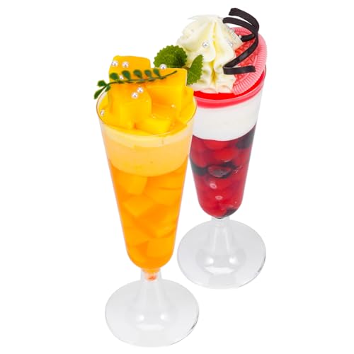 TOYANDONA 2Stücke Simulation Eiscreme Dessert Modelle Lebensechte Deko für Fotografie und Lehrmaterialien Hochwertige PU Eiscreme Mango und Sahnefruchtbecher Design von TOYANDONA