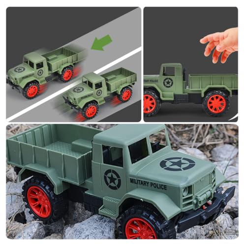 TOYANDONA 2 Stück Trägheitsspielzeug LKW Modell für Kinder Militärfahrzeuge Pädagogisches Spielzeug für Kleinkinder Batteriefreies LKW Spielzeug für Jungen und Mädchen von TOYANDONA