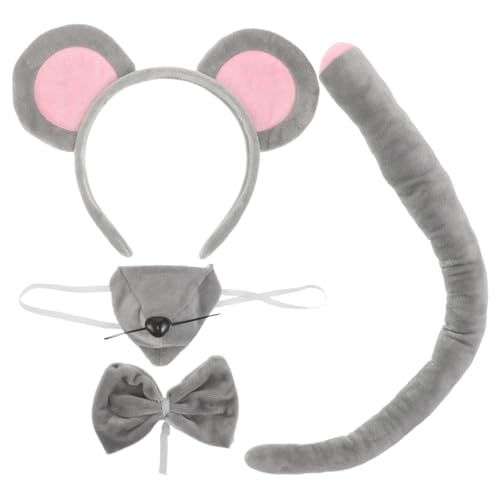 TOYANDONA 2er-Set Mauskostüm: Rattenkostüm, Mausohren-Stirnband, Nase, Fliege für Halloween-Verkleidung – süßes Tierohren-Stirnband-Set TOYANDONA 2er-Set Mauskostüm: Rattenkostüm, Mausohren-Stirnband, Nase, Fliege für Halloween-Verkleidung – süßes Tierohren-Stirnband-Set von TOYANDONA