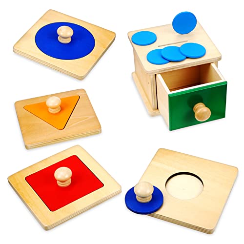 TOYANDONA 2er Set Montessori Für Kleinkinder Holzspielzeug Mit ünzbox Und Geometrischen Puzzles Pädagogisches Für Babys Zur Der Objektwahrnehmung TOYANDONA 2er Set Montessori Für Kleinkinder Holzspielzeug Mit ünzbox Und Geometrischen Puzzles Pädagogisches Für Babys Zur Der Objektwahrnehmung von TOYANDONA