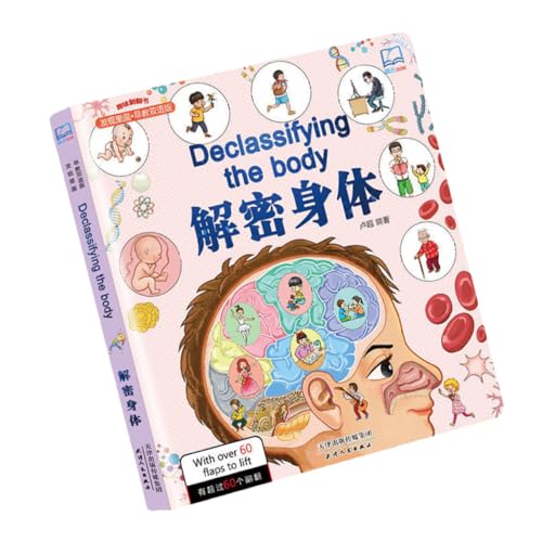 TOYANDONA 2St Buch Körperbau Körperstruktur Buch Kinder Lernbücher für den Kindergarten Bücherregale Geschenke Bücher für Kleinkinder Babybücher chinesisch englisch das Buch China Lesestoff von TOYANDONA