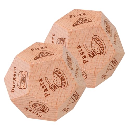TOYANDONA 2st Gourmet-sieb Essen Spielwürfel Requisiten Partywürfel Würfelspielzeug Spiel-Requisiten -Date- Holzwürfel-Requisite Light Brown Hölzern von TOYANDONA