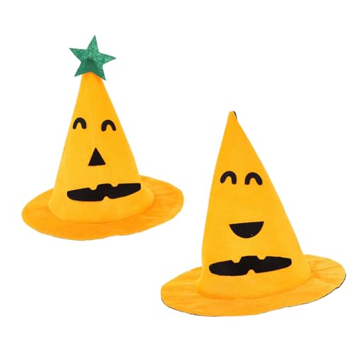 TOYANDONA 2st Halloween-Hut Halloween-mittelstücke Für Tische Festival- Hut- Geburtstags-Halloween-Dekorationen Partyhüte Hutdekor Für Halloween Orange Goldener Samt von TOYANDONA
