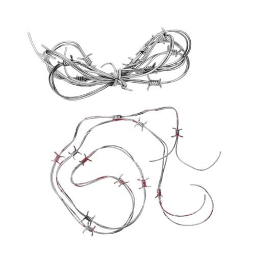 TOYANDONA 2stücke Halloween Stacheldraht Dekoration Realistisches Kunststoff-geflecht Für Partys Gruselige Requisiten Für Halloween-feiern Für Spukhäuser Und Atmosphärengestaltung von TOYANDONA