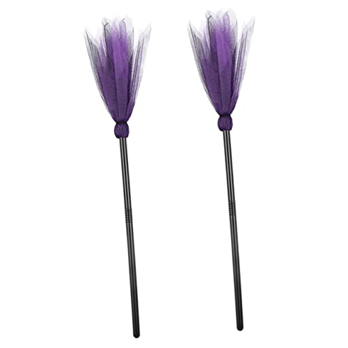 TOYANDONA 2st Hexenbesen Dekorationen Besenstielkostüm Für Erwachsene Halloween-kostüm-Geist Besen-Halloween Halloween- Halloween-wohndekoration Kessel Lustig Abschlussball Korb Plastik von TOYANDONA