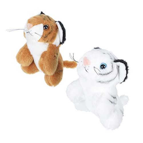 TOYANDONA 2st Kleine Tigerverzierung Puppenspielzeug Tiger-modellierpuppe Interessantes Kindergeschenk Desktop -Ornamente Verzierung Im Tiger-Design Zuhause Tigerpuppen Plüsch von TOYANDONA
