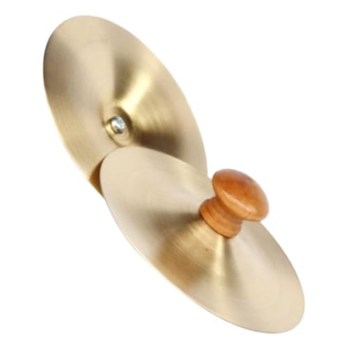 TOYANDONA 2st Kupfer Becken Handbecken Für Kleines Fingerinstrument Mini-Becken Für Mini-Musikinstrument Schlaginstrument Bauchtanz-Becken Bühnen-handbecken-Instrument Hölzern von TOYANDONA