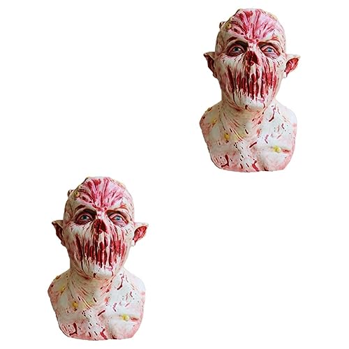 TOYANDONA 2st Gesichtsmaske Für Erwachsene Geistermaske Gruselige Zombie-maske Bilden Kapuzenmasken Realistische Maske Horror-killer-maske Emulsion Abschlussball Latex Requisiten Halloween von TOYANDONA