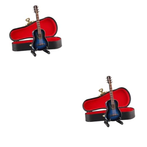 TOYANDONA 2st Mini-Gitarre Mini-Geschenke Klassische Gitarre Gitarrenhandwerk Dekoration Desktop-Gitarre Männer Und Frauen Musikinstrument Hölzern Weihnachten von TOYANDONA