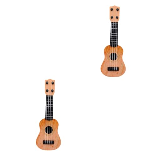 TOYANDONA 2st Mini-Ukulele Baby-Gitarren-bass Anfänger-Ukulele Mini-Gitarre Elektrische Musikgitarre Gitarrenpädagogisches Musikspielzeug Gitarren-Musical Kind Plastik Mädchen Instrument von TOYANDONA