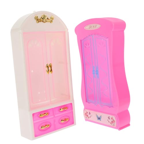 TOYANDONA 2st Mini-puppenkleiderschrank Pflanzenmöbel Topfdeckel-Organizer Für Die Küche Kommerziell Hausmöbel Spatel Häuser Klein Zubehör Topfdeckel Miniaturpflanzen Innen Tür Rosa Plastik von TOYANDONA