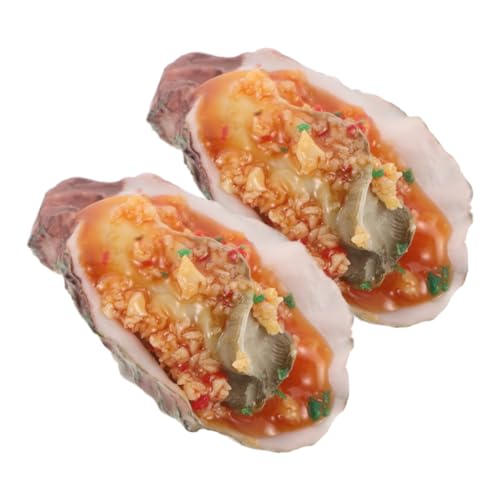TOYANDONA 2 Stücke Simulation Auster Modell Lebendige Lebensmittel Spielzeug Pretend Spielen Meeresfrüchte Gefälschte Modell Für Restaurant Home Decor Foto Prop von TOYANDONA