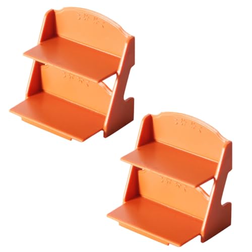 TOYANDONA 2st Puppenhaus Blumenständer Gefälschte Pflanze Sachen Anlage Geld Wandregale Eingetopft Schwebende Regale Pflanzen Spiel Dinge Aufbewahrungswürfel Pp-Modell Orange von TOYANDONA