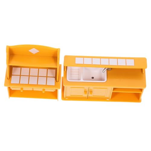 TOYANDONA 2st Puppenhausmöbel Modelltisch Mini-hausmöbel DIY-spielzeugtisch Möbel Für Spielzeughäuser Minitisch Aus Kunststoff Modell Mini-haustisch Tisch Selber Machen Plastik Orange von TOYANDONA