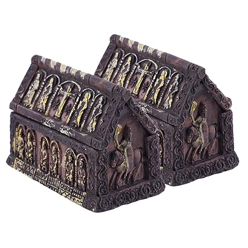 TOYANDONA 2st Sargbox Aus Kunstharz Tür Kissen Werfen Gesicht Künstlich Garage Halloween-sarg Aquarium Halloween-Miniatur Dekorationen Halloween-wohndekoration Maske Fußmatten Gruselig Geist von TOYANDONA