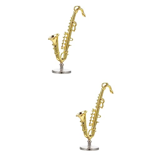 TOYANDONA 2St Saxophon-Modell Spielzeug-Saxophon Mini-Musical Musikspielzeug kreative Geschenke Kleinkinderinstrumente Wohnkultur praktische -Saxophon-Verzierung simuliertes Saxophon von TOYANDONA