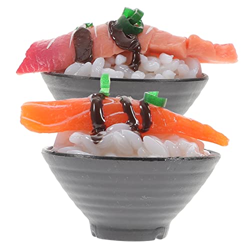 TOYANDONA 2st Simulierter Sushi-Reis Essen Gefälscht Kochspielzeug Spielküchenzubehör Küchenspielzeug Essen Vorgeben Spielzeugküchenzubehör Machen Sie Es Mini-Essen PVC von TOYANDONA