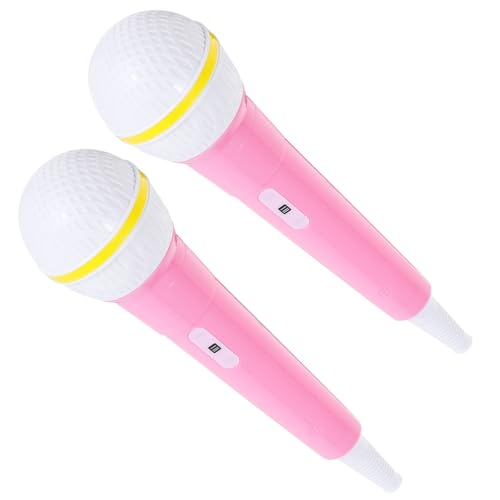 TOYANDONA 2st Simuliertes Mikrofon Prop-mikrofon Kostümmikrofon Mit Ständer Mikrofon Gefälscht Mikrofon Kindermikrofon Spielzeugmikrofon Gefälschtes Mikrofon Rosa PVC von TOYANDONA