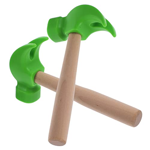 TOYANDONA 2st Spielzeughammer Für Spiele Kinderhammer Gefälschter Holzhammer Kleine Hammerspielzeuge Kinderspielzeug Hämmern Kleiner Hammer Green Plastik von TOYANDONA