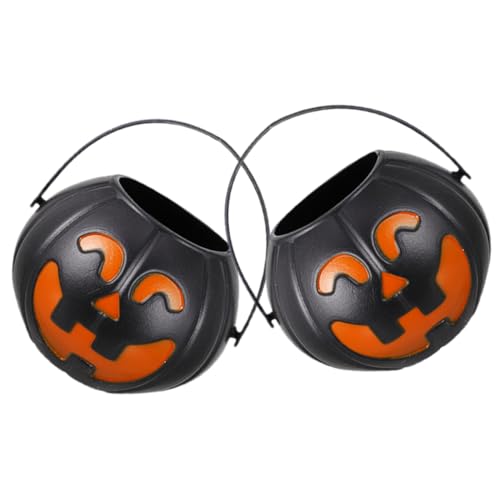 TOYANDONA 2st Süßigkeiteneimer Aus Plastik Halloween-dekorationsbanner Halloween-verzierung Halloween-Aufkleber Halloween-Snack-Eimer Halloween-Goodie-Bags Behandeln Wirbelt Gothic Maske Tür von TOYANDONA