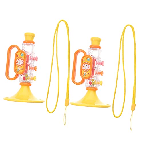 TOYANDONA 2st -trompete Zarte Trompete Kreatives Kleines Trompetenspielzeug Exquisite Gefälschte Trompete -trompete Bildungsspielzeug Kleine Trompete Yellow Plastik von TOYANDONA