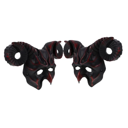 TOYANDONA 2stücke Ziegenkopf-halbmaske Für Maskenball Gruselige Tiermaske Mit Schafhörnern Halloween-cosplay-maske Aus Pr-kunststoff Verstellbarer Riemen Für Bequemen Sitz TOYANDONA 2stücke Ziegenkopf-halbmaske Für Maskenball Gruselige Tiermaske Mit Schafhörnern Halloween-cosplay-maske Aus Pr-kunststoff Verstellbarer Riemen Für Bequemen Sitz von TOYANDONA