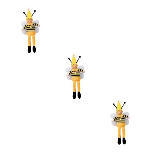 TOYANDONA 3 STK geflügelter langbeiniger Gnom Autodekorationen Cartoon-Puppe bürodeko büro Dekoration Spielzeug Plüschtier Festpuppengeschenk gestricktes Stofftier Fenster Biene Ornamente von TOYANDONA
