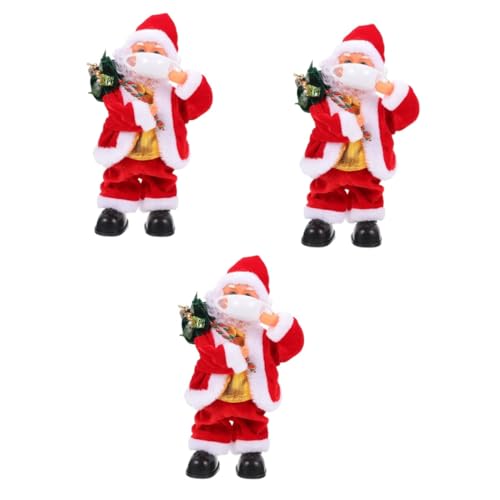 TOYANDONA 3 STK Weihnachtsmann-Puppe tanzende Weihnachtsmannpuppe Spielzeug Weihnachtssto Geschenke Weihnachtsdeko kaufen Elektrischer Weihnachtsmann Musik Baby Ornamente von TOYANDONA