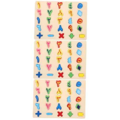 TOYANDONA 3 Sätze Arabisches Rätsel Spielzeuge Kinderspielzeug Passendes Spielzeug Für Vorschulkinder Arabische Zahl Für Kinder Zahlenrätsel Zahlentafel Dreidimensional Puzzle Holz Kleinkind von TOYANDONA
